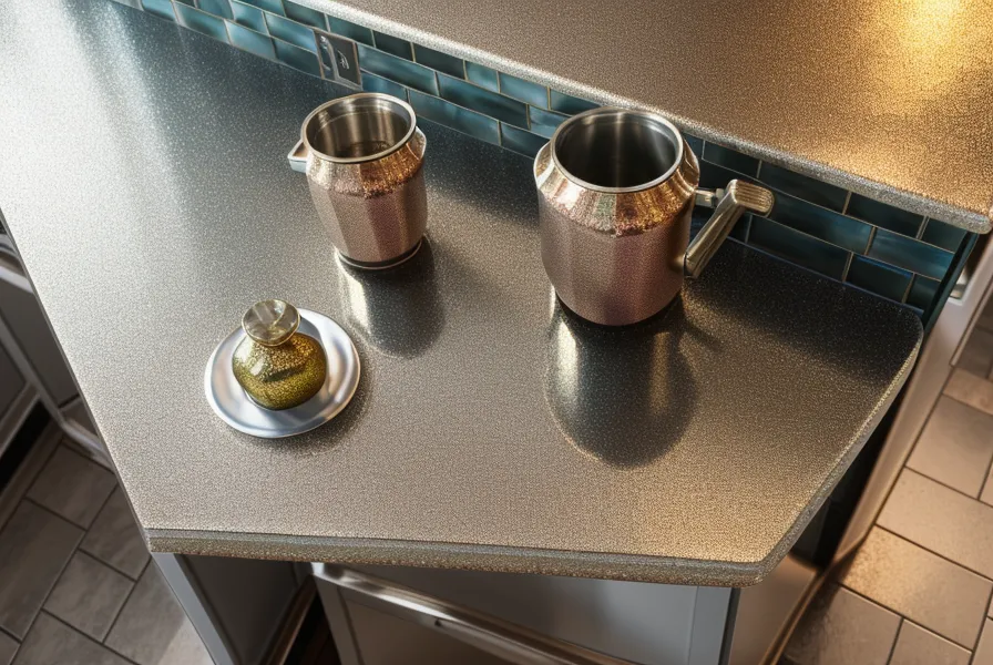 Resultado final del porcelanato líquido 3D en la cocina con luz natural